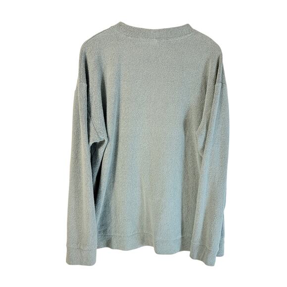 Victoria’s Secret PINK Blue Terry Soft Oversized Mock Neck Sweatshirt Size L - Picture 2 of 6